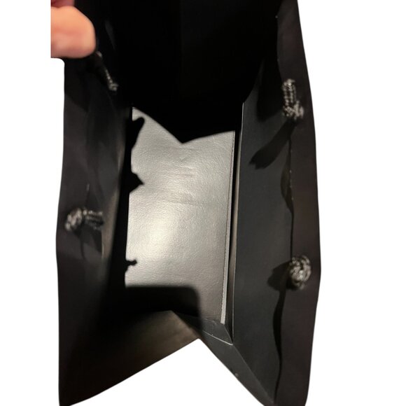Saks Fifth Avenue Small Black Shopping Bag With Rope Handles 10.5" X 5.5" X 9" - Picture 10 of 10
